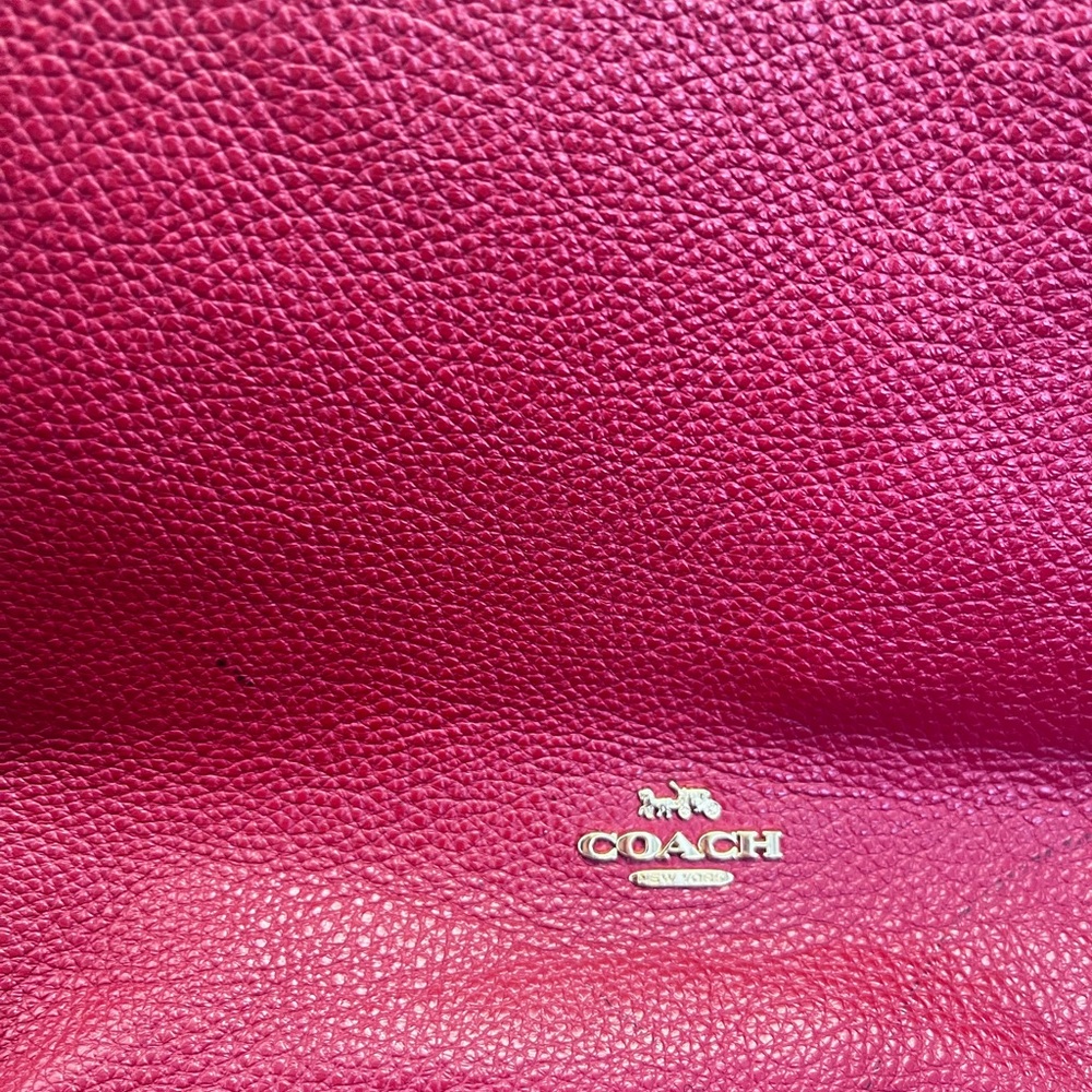 Coach Women's Magenta Leather Crossbody Bag - Picture 2 of 12